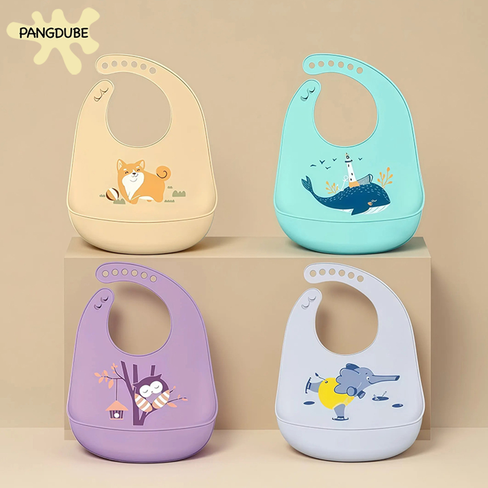 Waterproof Baby Bibs Silicone - PANGDUBE Celemek Bayi Silikon Tahan Air,