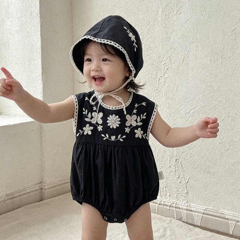 ZOETOPKID Jumpsuit + Topi Bayi - Baby Summer Linen Sleeveless Jumpsuit ulasan dan harga
