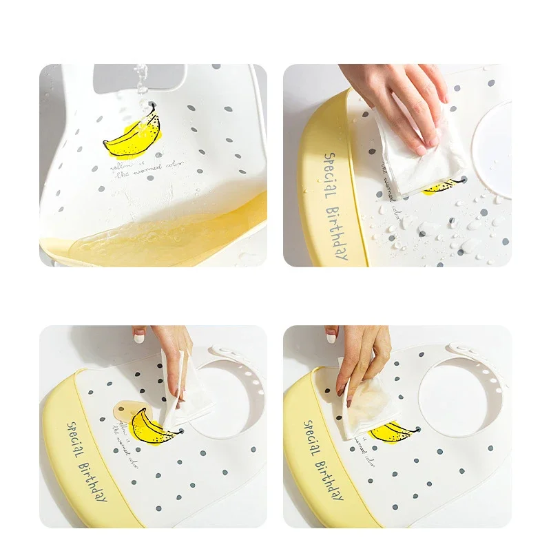Celemek Bayi Anti Air, Perleng - Waterproof Baby Bibs Silicone ulasan dan harga